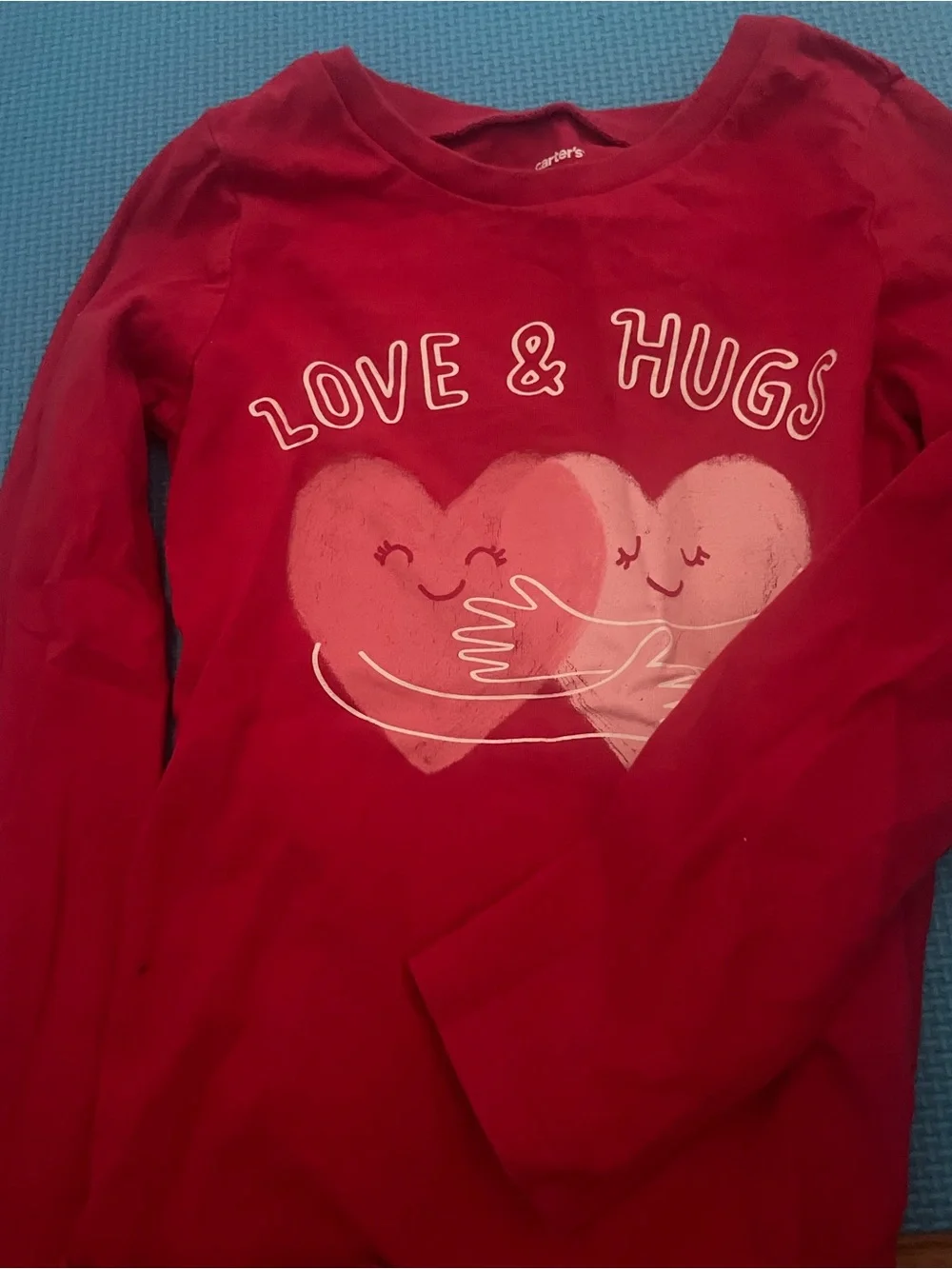 Heart long sleeve 5t red girls shirt